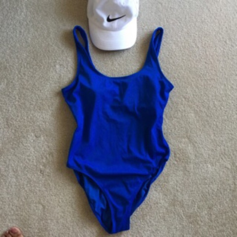 Royal blue highwaisted one piece swimsuit